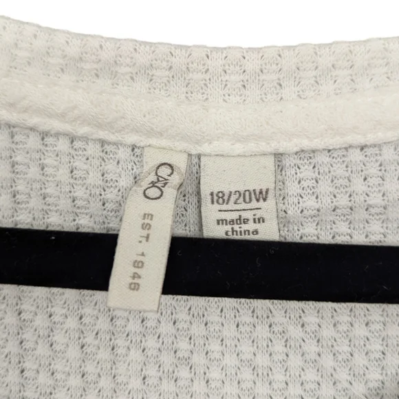 Cato • Christmas Top "Wake Pray Sleigh" Waffle Knit | Buffalo Plaid | 2X  18/20 - Picture 4 of 9